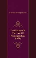 Two Essays On The Law Of Primogeniture (1878) артикул 7207c.