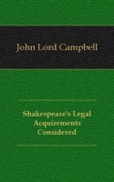 Shakespeare's Legal Acquirements Considered артикул 7315c.