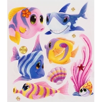 Набор 3D наклеек "Жители моря", 5 листов 11х12,5 артикул 7328c.
